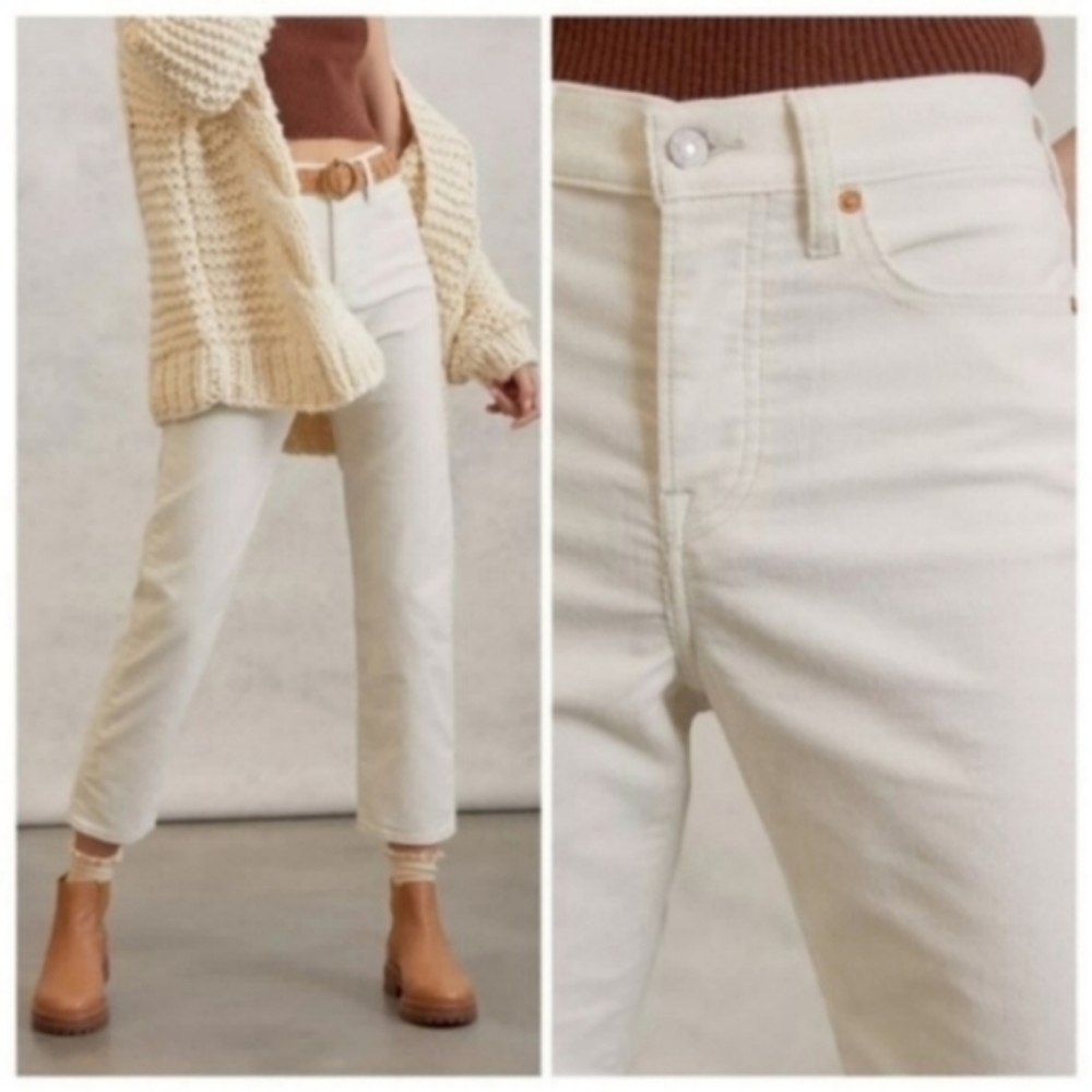 Levi's Wedgie Fit Straight Leg Corduroy Cord High Rise Waisted Jean Pants Tofu - Picture 2 of 11
